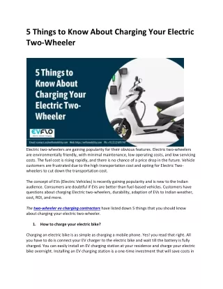 5 Things to Know About Charging Your Electric Two-Wheeler