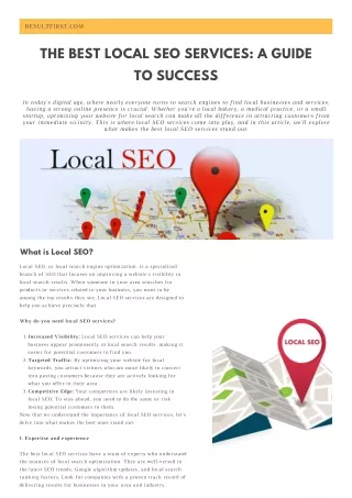 The Best Local SEO Services: A Guide to Success