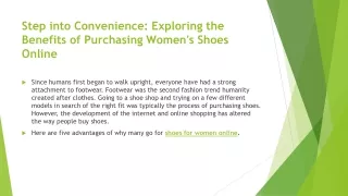 Exploring the Benefits of Purchasing Women's Shoes Online