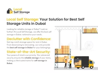 Local Self Storage your Best Self Storage Units in Dubai