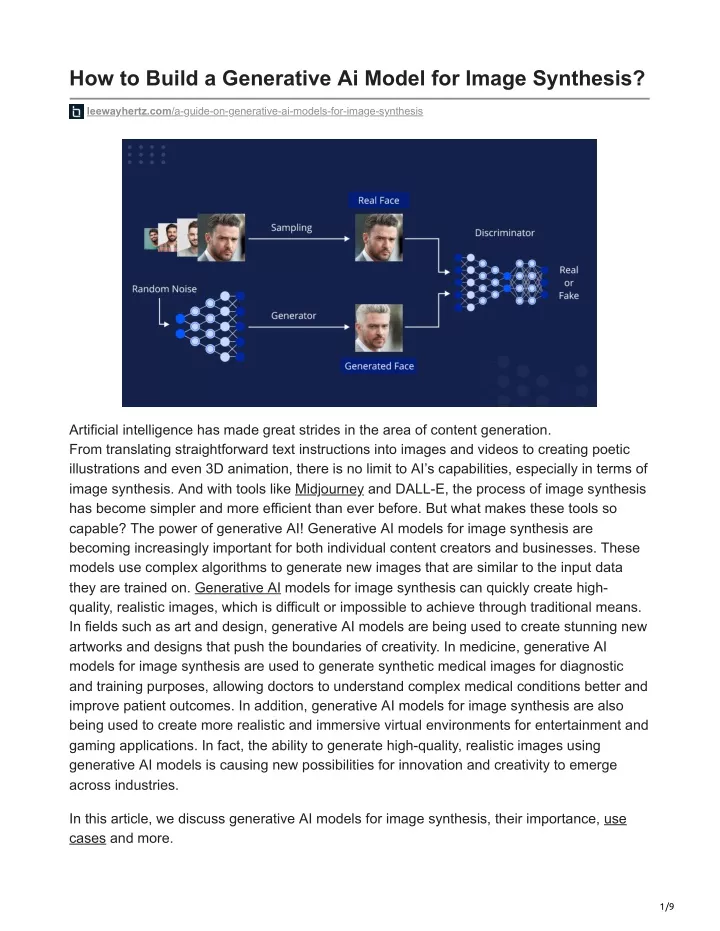 how to build a generative ai model for image