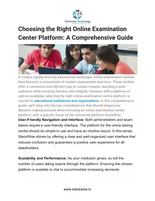 Choosing the Right Online Examination Center Platform_ A Comprehensive Guide