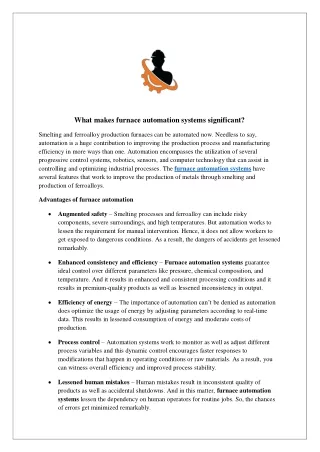 What makes furnace automation systems significant