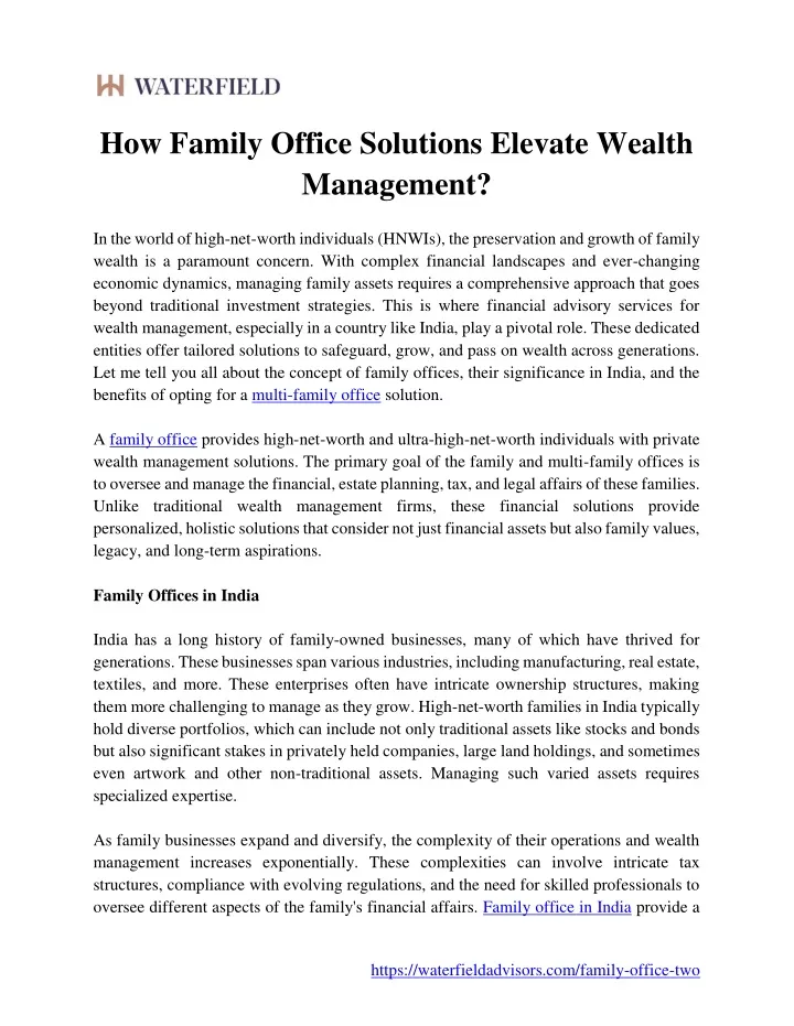 how family office solutions elevate wealth