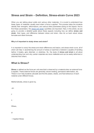 Stress and Strain – Definition, Stress-strain Curve 2023