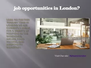 job opportunities in London