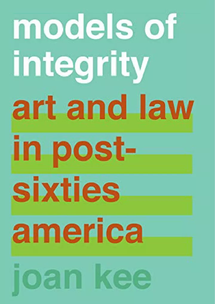 models of integrity art and law in post sixties