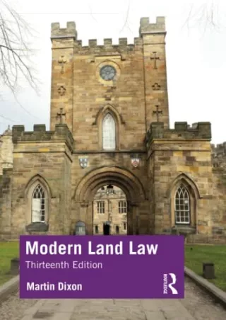 [PDF READ ONLINE] Modern Land Law kindle