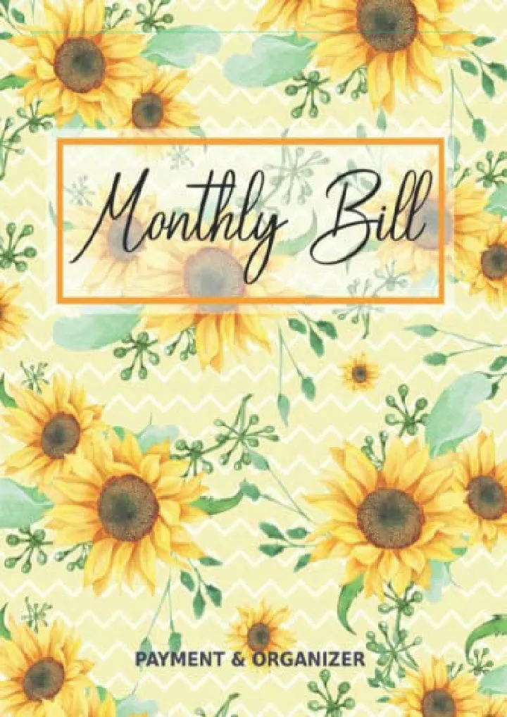 monthly bill payment organizer bill payment