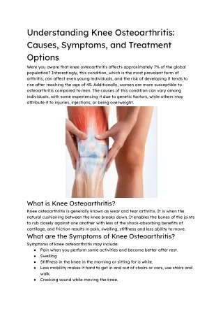 Understanding Knee Osteoarthritis_ Causes, Symptoms, and Treatment Options