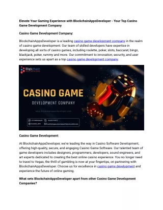 Casino game development company - microblog