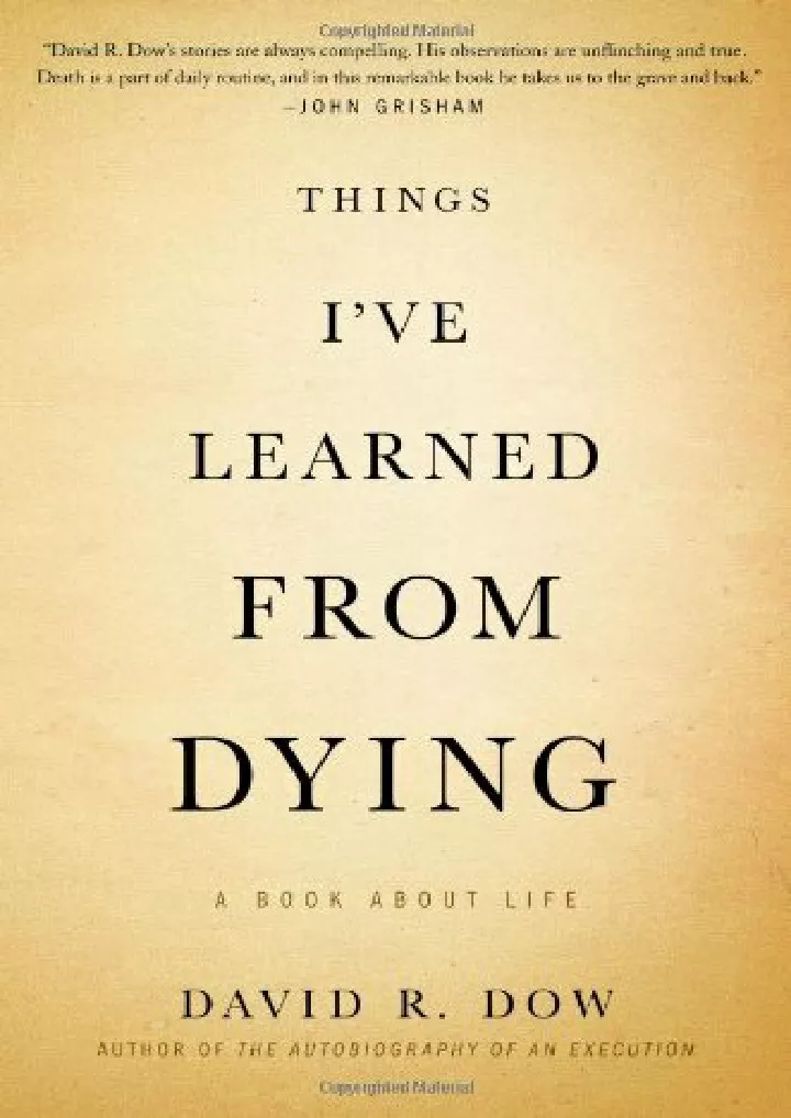 things i ve learned from dying a book about life