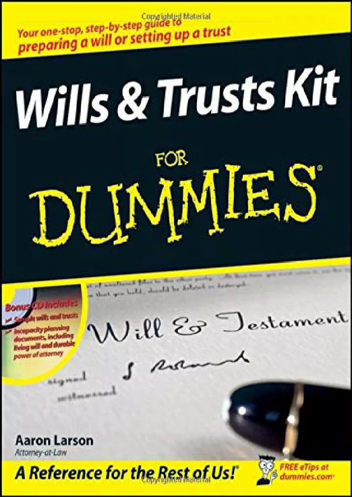 wills and trusts kit for dummies download