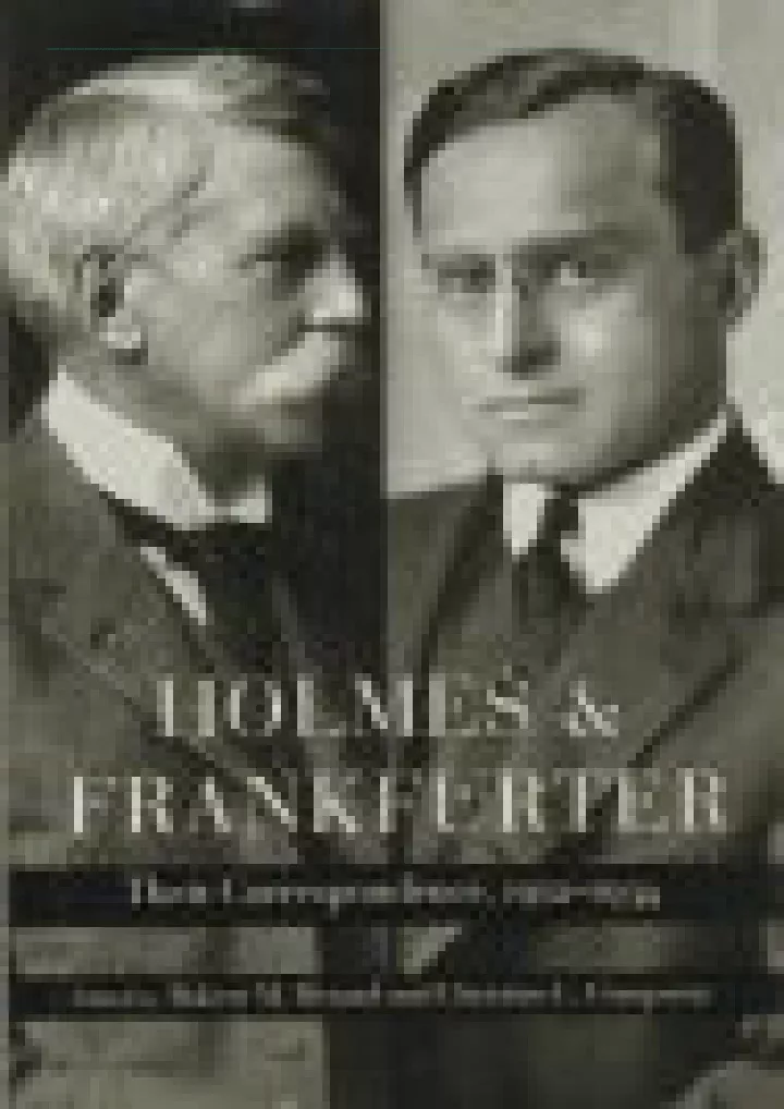 holmes and frankfurter their correspondence 1912