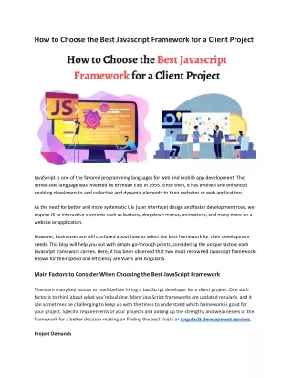 How to choose the best JavaScript framework for a client project (1)