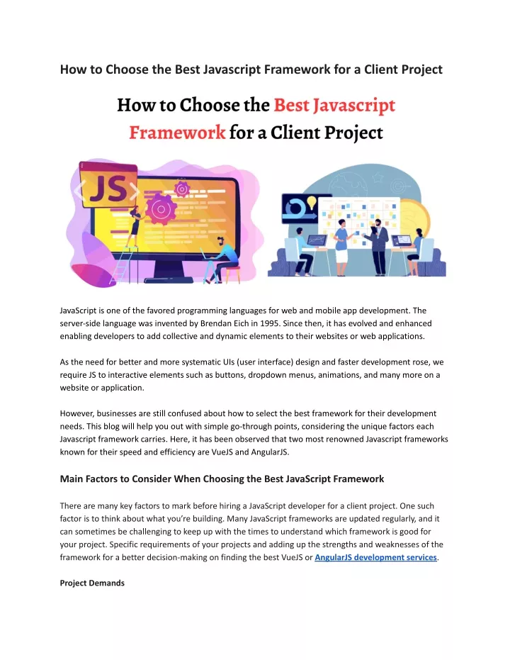 how to choose the best javascript framework