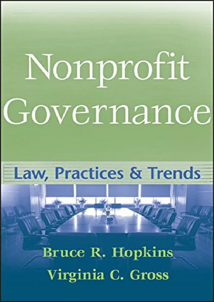 nonprofit governance law practices and trends
