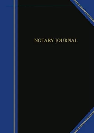 Download Book [PDF] Notary Journal: Public Record Log Book 8.5' X 11', 105 Pages