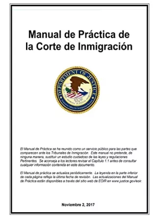 PDF/READ/DOWNLOAD Manual de Practica de la Corte de Inmigracion: Noviembre 2017