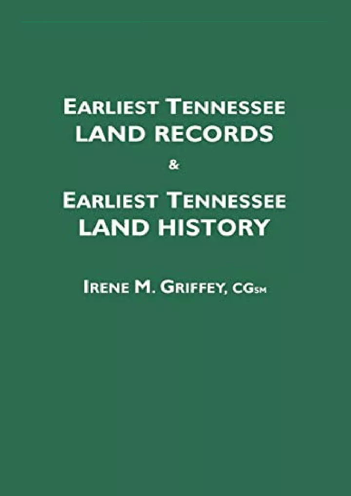 earliest tennessee land records earliest