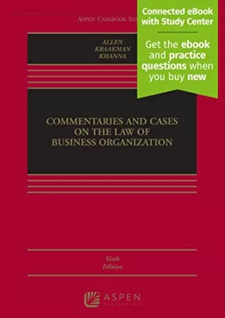 DOWNLOAD/PDF Commentaries and Cases on the Law of Business Organization (Aspen C