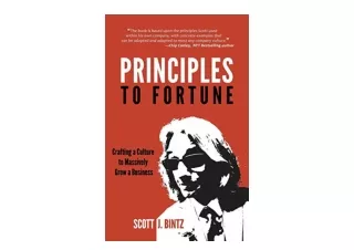 PDF read online Principles To Fortune Crafting a Culture to Massively Grow a Bus