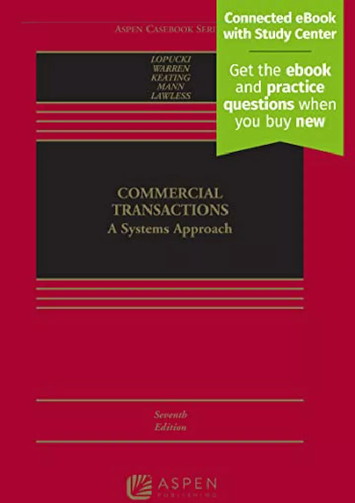 commercial transactions a systems approach