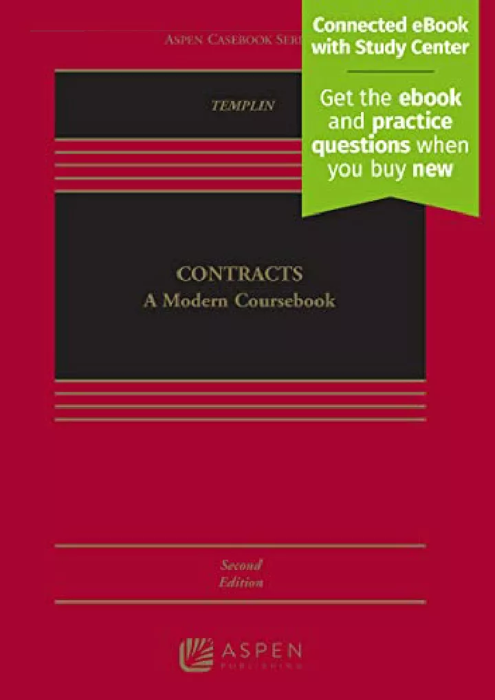 contracts a modern coursebook aspen casebook