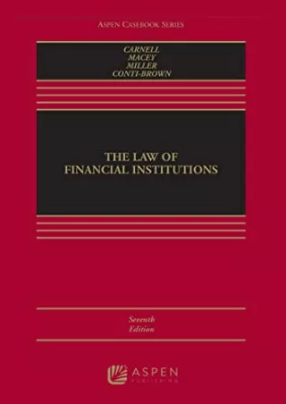 PDF/READ The Law of Financial Institutions [Connected eBook] (Aspen Casebook) fr