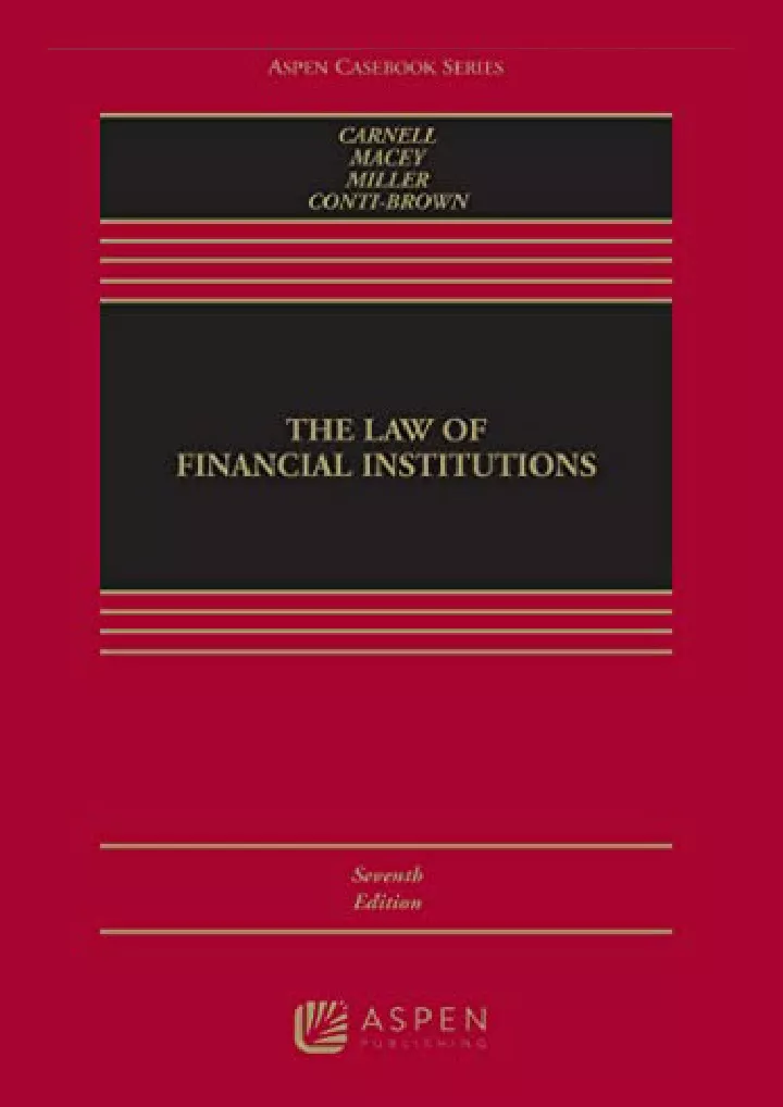 the law of financial institutions connected ebook