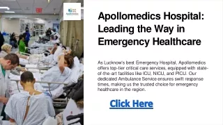 Apollomedics Hospital - Best Emergency Hospital in Lucknow