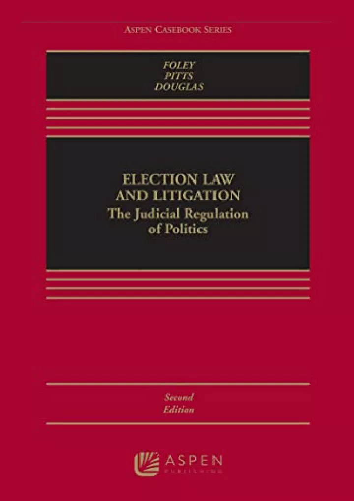 election law and litigation the judicial