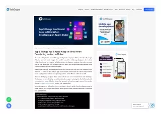 Top 5 Things You Should Keep in Mind When Developing an App in Dubai