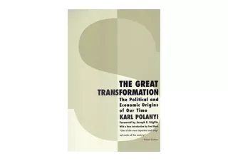 Kindle online PDF The Great Transformation The Political and Economic Origins of