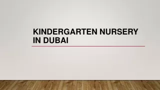 Kindergarten Nursery in Dubai