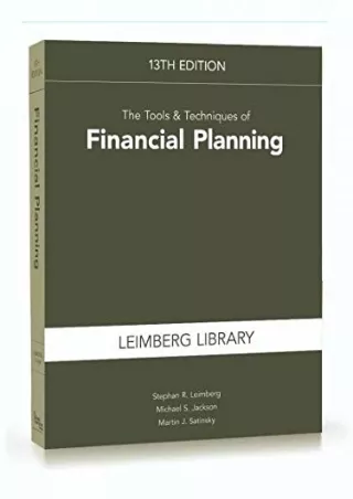 READ [PDF] The Tools & Techniques of Financial Planning, 13th Edition (Tools and