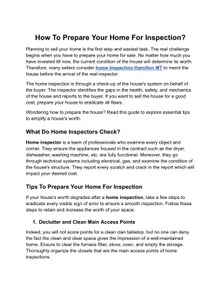How To Prepare Your Home For Inspection
