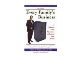 PDF read online Every Family s Business 12 Common Sense Questions to Protect You