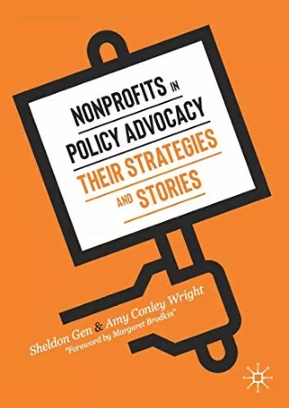 PDF/READ/DOWNLOAD Nonprofits in Policy Advocacy: Their Strategies and Stories ep