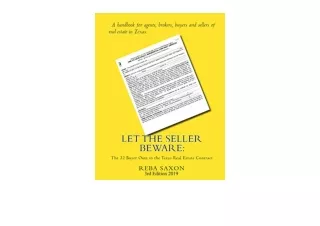 Ebook download Let the Seller Beware The 32 Buyer Outs in the Texas Real Estate