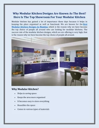 Best Modular Kitchen Designs In Mumbai