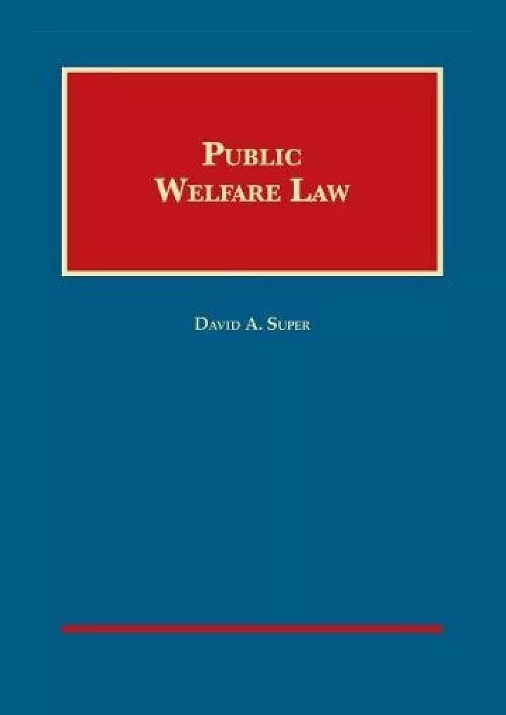 public welfare law university casebook series