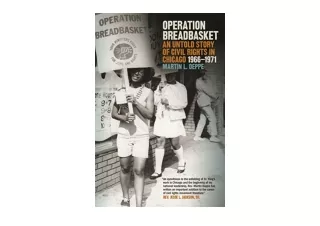 PDF read online Operation Breadbasket An Untold Story of Civil Rights in Chicago