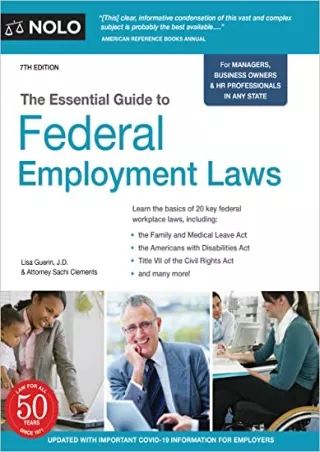 Download Book [PDF] Essential Guide to Federal Employment Laws, The bestseller