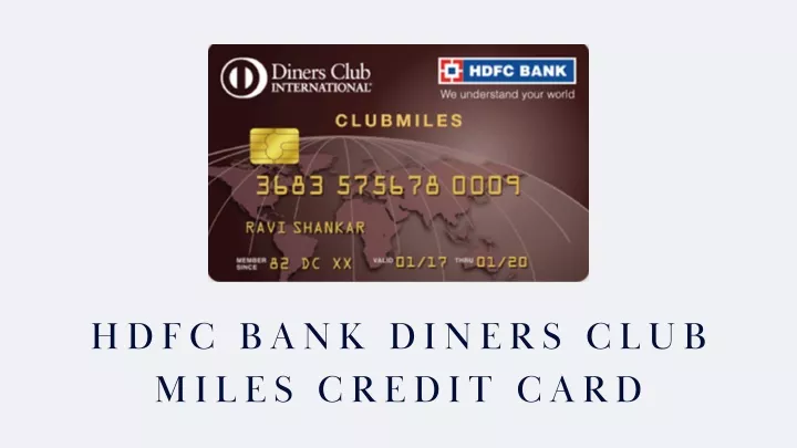 hdfc bank diners club miles credit card