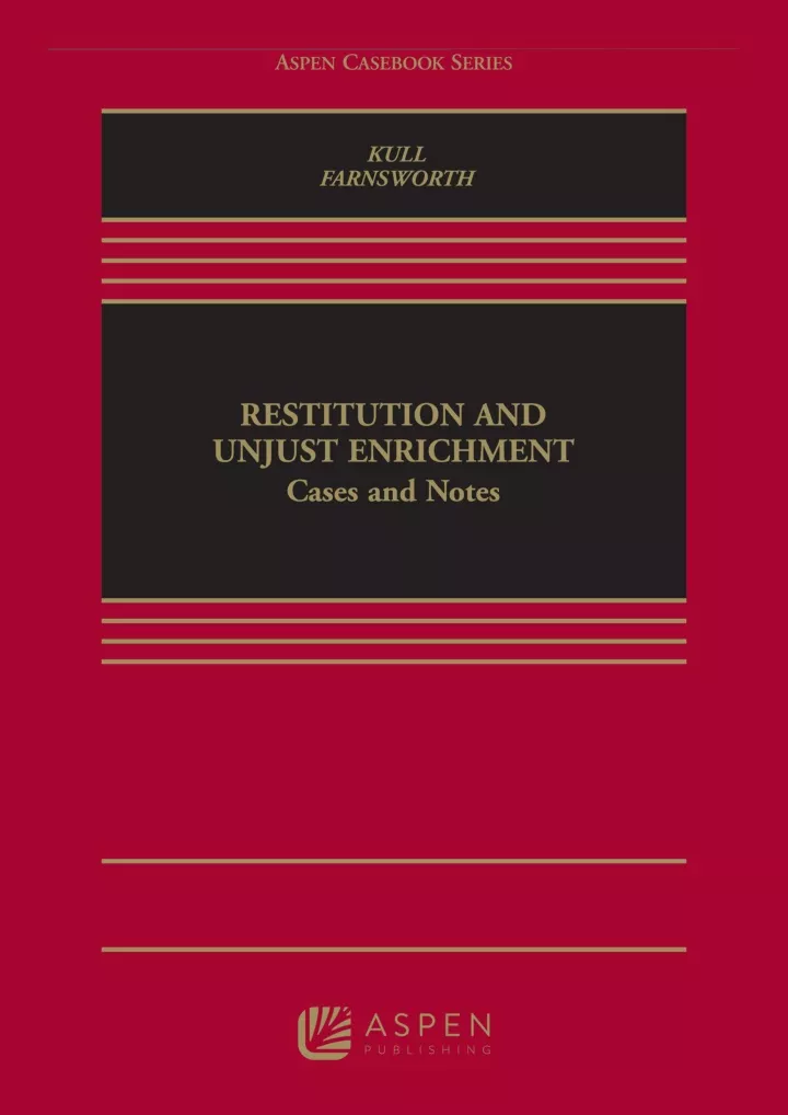 restitution and unjust enrichment cases and notes