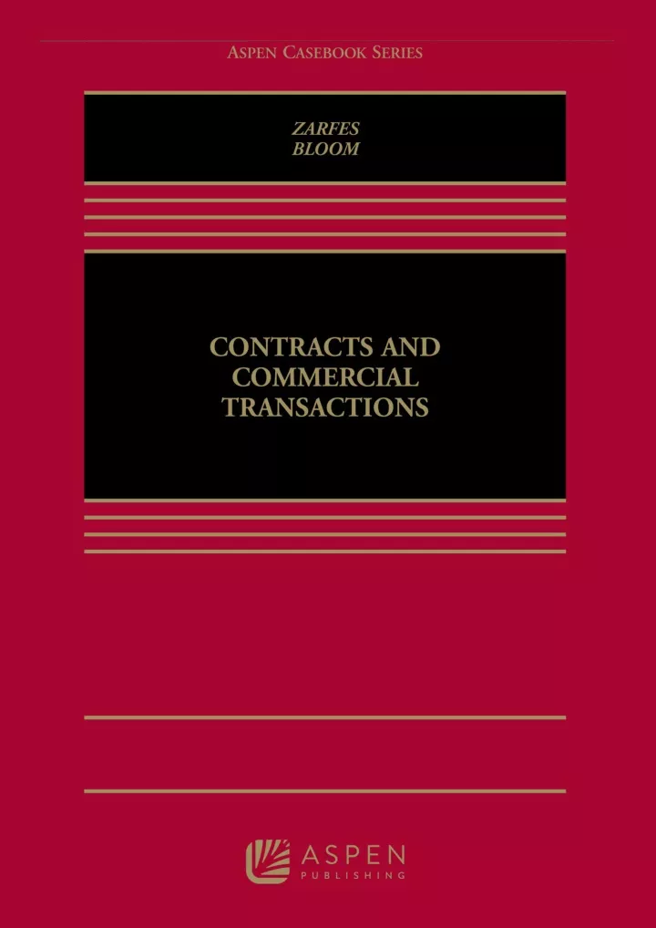 contracts and commercial transactions aspen