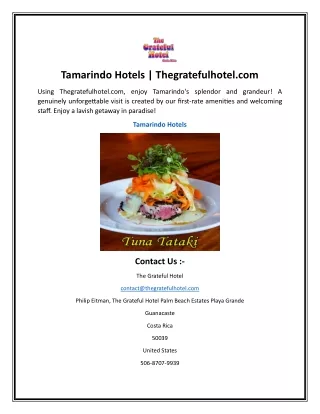 tamarindo hotels thegratefulhotel com