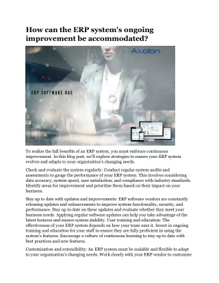 how can the erp system s ongoing improvement