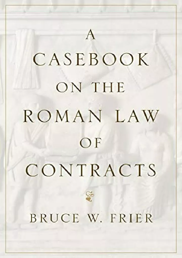 a casebook on the roman law of contracts download